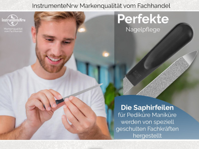 Nagelfeile Solingen Manikre Saphirnagelfeile Fein/Grob 17,4 cm