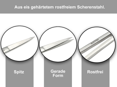 Bastelschere Papierschere Spitz Universalschere aus Edelstahl 20 cm