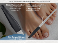 Profi Solingen Saphir Nagelfeile Feile 17,5 cm Fein Grob 2-Seitig Griff als Pusher Nagelhautschieber