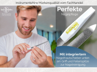 Nagelfeile Hohlfeile aus Solingen Manikre Saphirnagelfeile Made in Germany Fein/Grob Pedikre Feile Nagelpflege fr Hnde und Fe