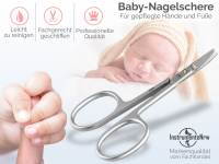 Nagelschere Abgerundet Babynagelschere Kinderschere mit abgerundeten stumpfen Enden - Rostfreier Edelstahl - Manikre Pedikre Schere mit Etui bestens geeignet als Babyschere zum krzen von Finger- & Fungel