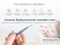 Nagelschere Abgerundet Babynagelschere Kinderschere mit abgerundeten stumpfen Enden - Rostfreier Edelstahl - Manikre Pedikre Schere mit Etui bestens geeignet als Babyschere zum krzen von Finger- & Fungel