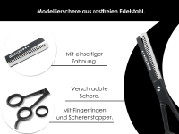 4-Teiliges Haarscheren Set 6 Zoll Haarschere + Modellier-Effilierschere + Effilierer Solingen + Kamm