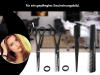 4-Teiliges Haarscheren Set 6 Zoll Haarschere + Modellier-Effilierschere + Effilierer Solingen + Kamm