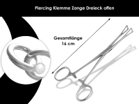 Piercing Klemme mit Sperrfunktion Dreieck offen