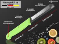 Kchenmesser aus Solingen Obstmesser 10er Set Schlmesser Made in Solingen Universal Messer Grn mit Scharfer Rostfreier Edelstahl Messerklinge Allzweckmesser inkl. Klingenschutz - Lang Gezahnt