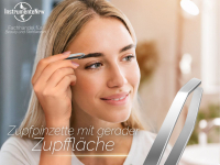 Edelstahl Augenbrauen-Haarzupf-Pinzette Gerade 9 cm - Kopf 2 mm Zupfpinzette
