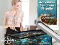 Premium Terrarium Futterpinzette Aquarium Pinzette mit V Zahnung 13 cm aus gehrtetem rostfreiem Edelstahl