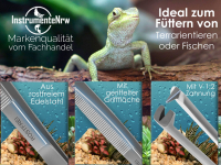 Premium Terrarium Futterpinzette Aquarium Pinzette mit V Zahnung 13 cm aus gehrtetem rostfreiem Edelstahl