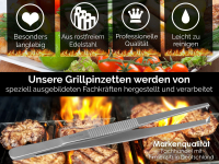 Profi Kochpinzette Grillpinzette Kchenpinzette Pinzette mit V Zahnung aus Edelstahl 14,5 cm