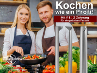 Profi Kchenpinzette Grillpinzette Kochpinzette Pinzette mit V Zahnung aus Edelstahl 16 cm