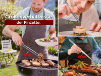 Profi Kchenpinzette Grillpinzette Kochpinzette Pinzette mit V Zahnung aus Edelstahl 16 cm