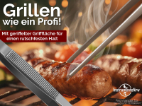 Profi Kochpinzette Grillpinzette Kchenpinzette Pinzette mit V Zahnung aus Edelstahl 25 cm