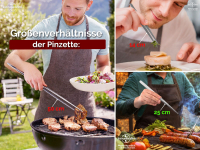 Profi Kochpinzette Grillpinzette Kchenpinzette Pinzette mit V Zahnung aus Edelstahl 25 cm