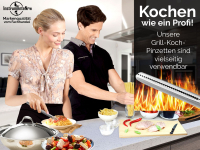 Profi Grillzange Grillpinzette Kochpinzette 18 cm aus Edelstahl Pinzette mit Zahnung - Gerade Ausfhrung fr Fleisch, Wrstchen oder Gemse