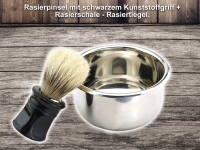 Profi Rasur Set Holzoptik mit Puma Schleifpaste 5 Teilig