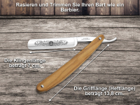 Rasiermesser Solingen im Set mit Extra Breitem Abziehleder Lederriemen Rasier-Set Herren fr die klassische Nassrasur  Profi Bartmesser Olivenholz mit Hohlschliff fr eine sanfte Schnurr-Bartpflege