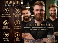 Profi Bartschere aus Solingen Haarschere Nasenhaarschere Made in Germany Bartpflege Schere Solinger Schnurrbartschere mit Abgerundeten Spitzen zum Krzen von Barthaaren, Ohrhaaren und Nasenhaaren